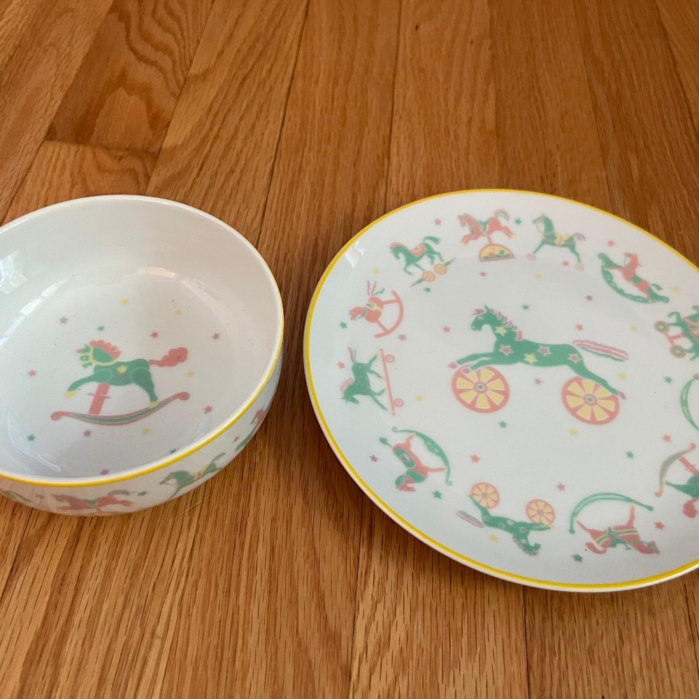 Lynn hollyn Japan Toyland Bowl, Plate childrens dinner set